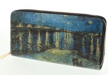 名画 長財布 ゴッホ ローヌ川の星月夜(星降る夜)