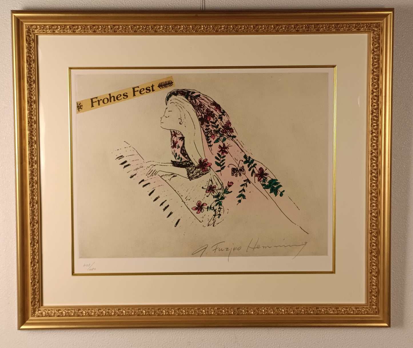 名画 フジコ・ヘミング 版画 結婚式・オルガン弾きの少女