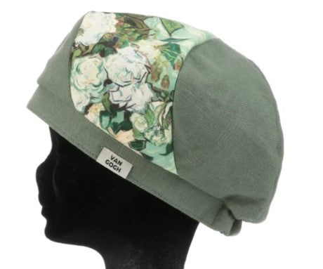 名画 帽子 ベレー帽 ゴッホ バラのある花瓶