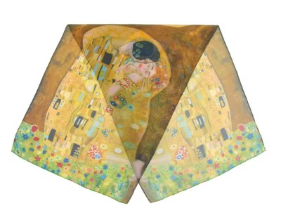 名画 ストール 薄手 クリムト 接吻 キス