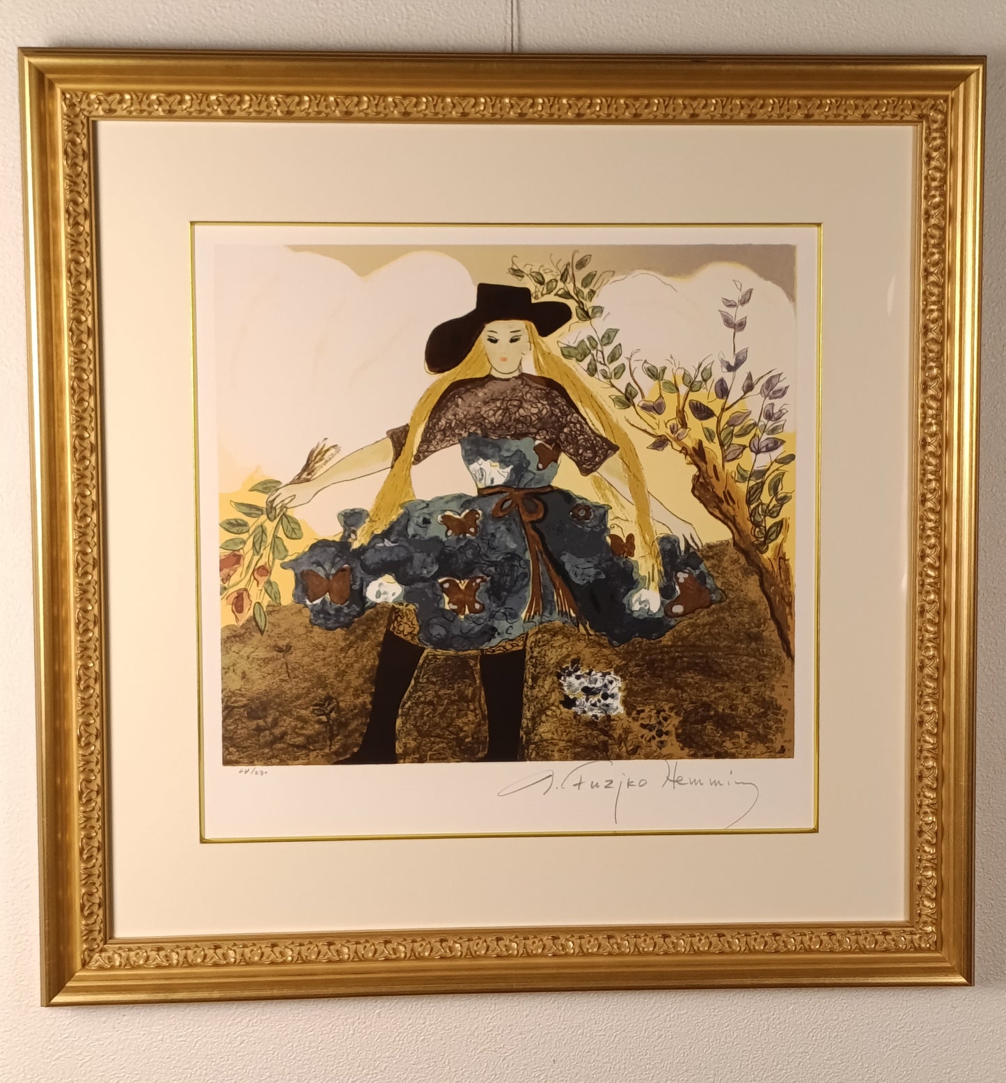 名画 フジコ・ヘミング 版画 スウェーデンの女