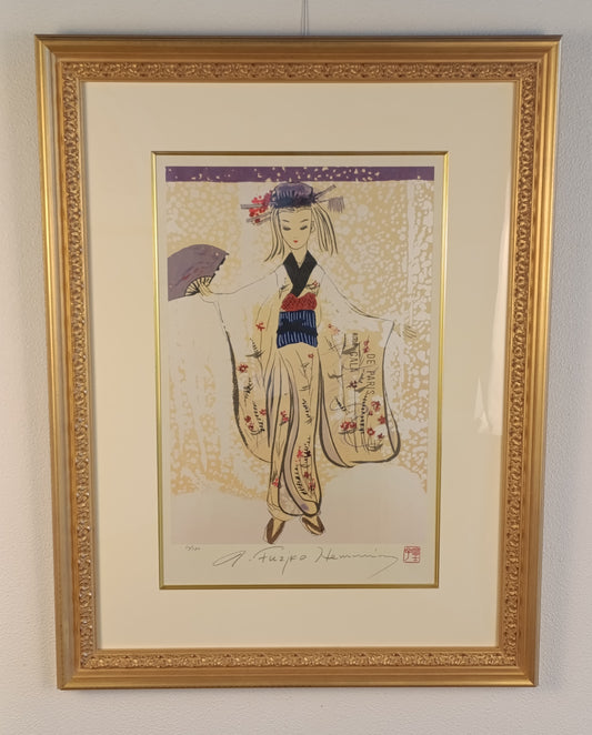 名画 フジコ・ヘミング 版画 雪の中の少女(ミュンヘン)