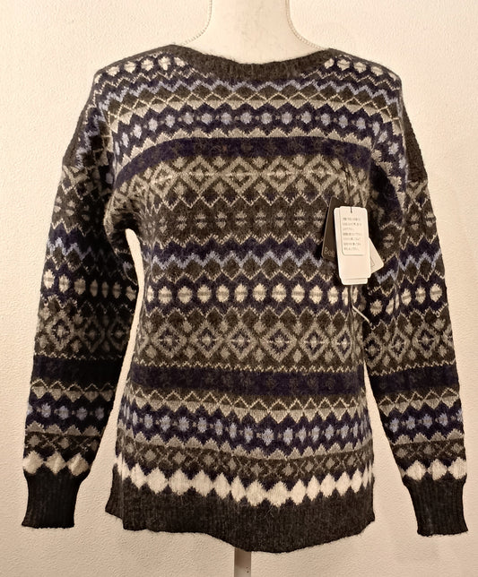 アルパカセーター ベビーアルパカ100% 総ジャカード チャコールグレー YASW26001chgy