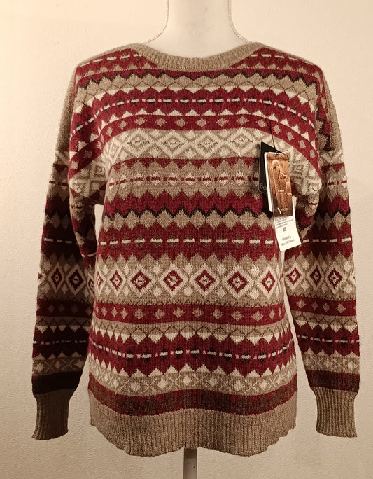 アルパカセーター ベビーアルパカ100% 総ジャカード ベージュ YASW26001be