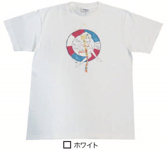 水森亜土 Tシャツ うきわ WH AD-8080