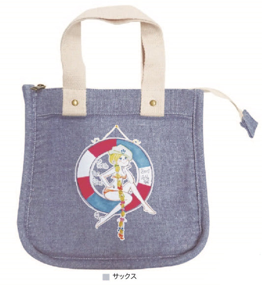 水森亜土 保冷ランチトート うきわ BL AD-8089