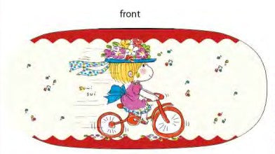 水森亜土 メガネケース ジテンシャ 赤 RD AD-9106 レトロシリーズ