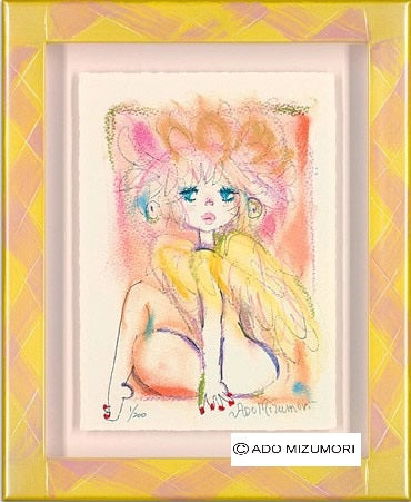 水森亜土 絵画 Angel on your shoulder 版画(アーカイバル)