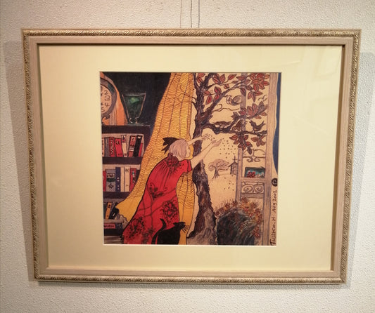 名画 ポスター額 フジコ・ヘミング 鳥