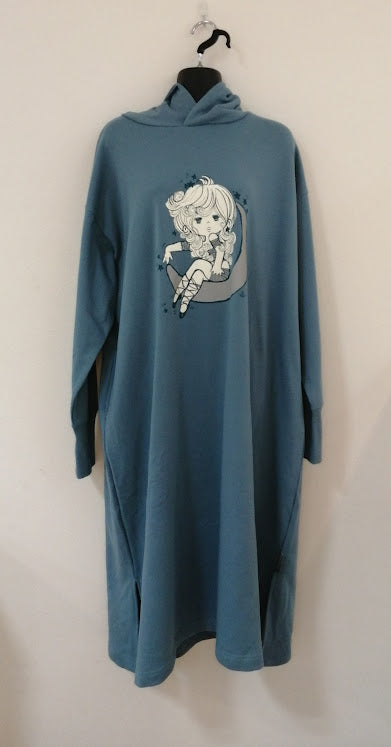 水森亜土 リラックスパーカーワンピ ムーン BL
