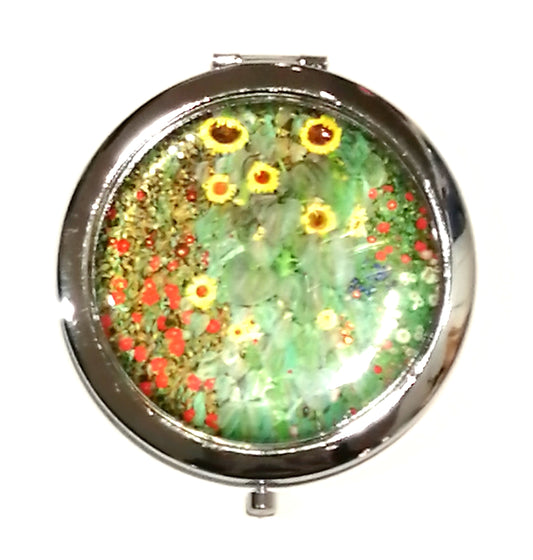 名画 ポケット ミラー クリムト Garden with Sunflowers