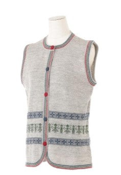 アルパカ ベスト 100% 裾ラウンドベスト ライトグレー IHPVS-24001