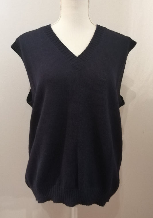 アルパカ ベスト 100% Vネックベスト 無地 ダークブルー 男女兼用 IHPVS-850-DB *限定特価品