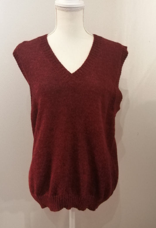 アルパカ ベスト 100% Vネックベスト 無地 ダークレッド 男女兼用 IHPVS-850-DR *限定特価品