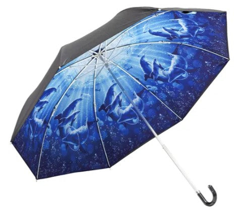 名画 晴雨兼用 折りたたみ傘 ラッセン LASSEN ドルフィン シンフォニー