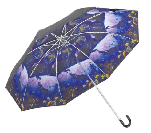 名画 晴雨兼用 折りたたみ傘 ラッセン LASSEN ホエル スター2