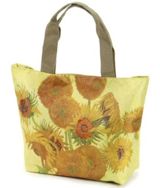名画 総柄 トートバッグ ゴッホ ひまわり L