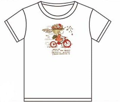 水森亜土 Tシャツ ジテンシャ ホワイト WH AD-8743