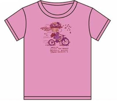 水森亜土 Tシャツ ジテンシャ ピンク PK AD-8744