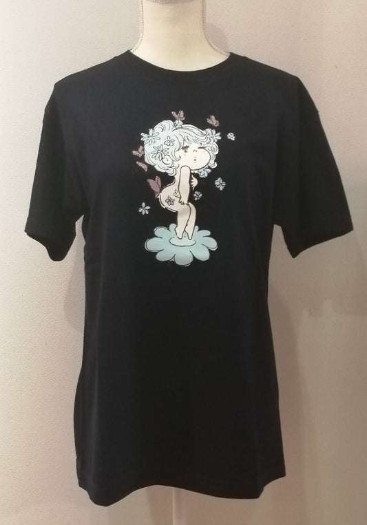 水森亜土 Tシャツ チョウチョ ネイビー NV AD-8746