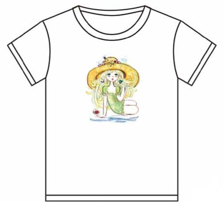 水森亜土 Tシャツ ムギワラ ホワイト WH AD-8753