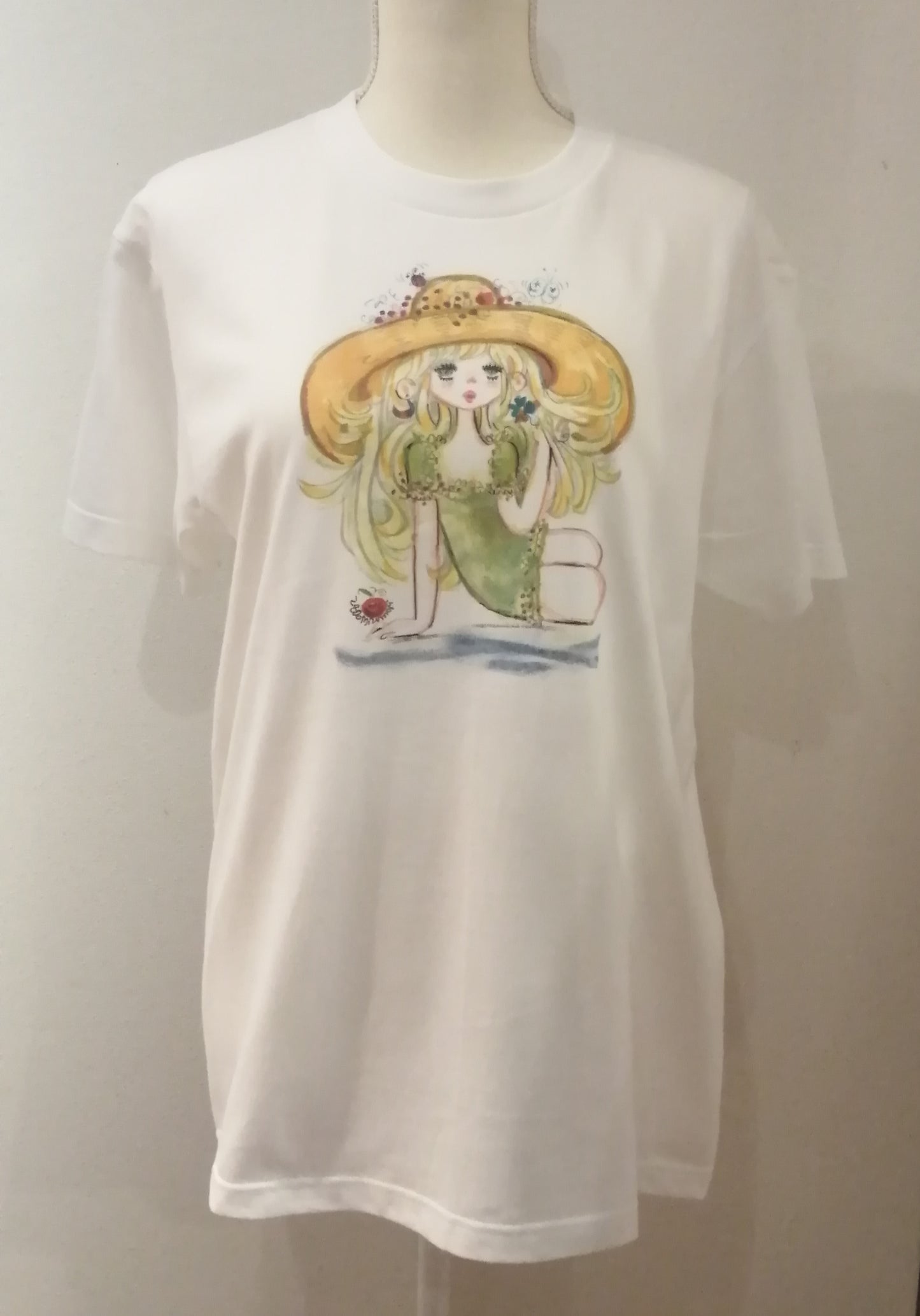 水森亜土 Tシャツ ムギワラ ホワイト WH AD-8753