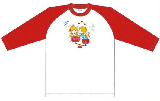 水森亜土 ラグランスリーブTシャツ 7分袖 テンビン RD AD-9098 レトロシリーズ