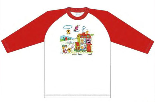 水森亜土 ラグランスリーブTシャツ 7分袖 オウチ RD AD-9099 レトロシリーズ