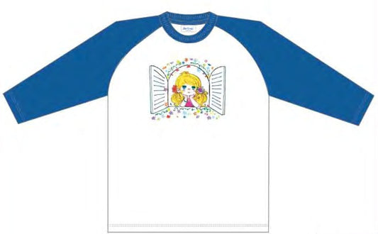 水森亜土 ラグランスリーブTシャツ 7分袖 マド BL AD-9100 レトロシリーズ