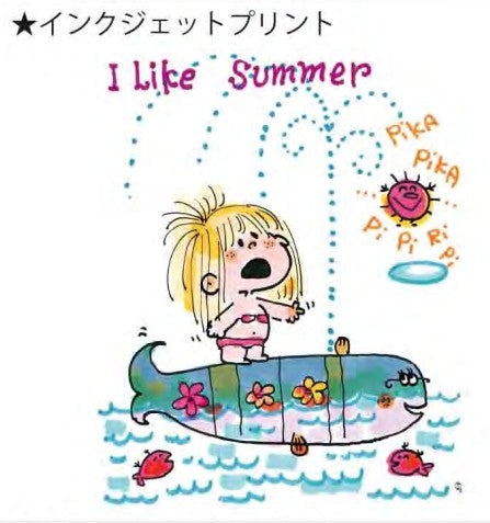 水森亜土 Tシャツ summer ホワイト WH AD-9346