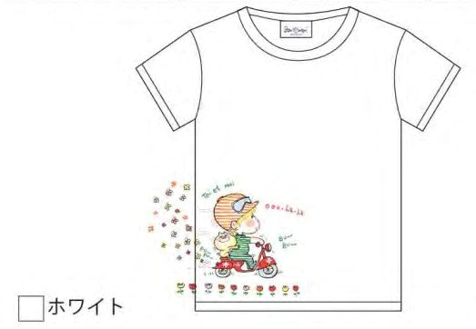 水森亜土 Tシャツ スクーター ホワイト WH AD-9358