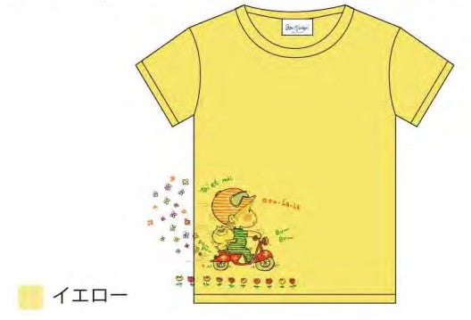 水森亜土 Tシャツ スクーター イエロー YE AD-9359