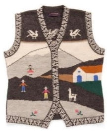 アルパカ ベスト 100% アンデス柄 VST-16AN-RY