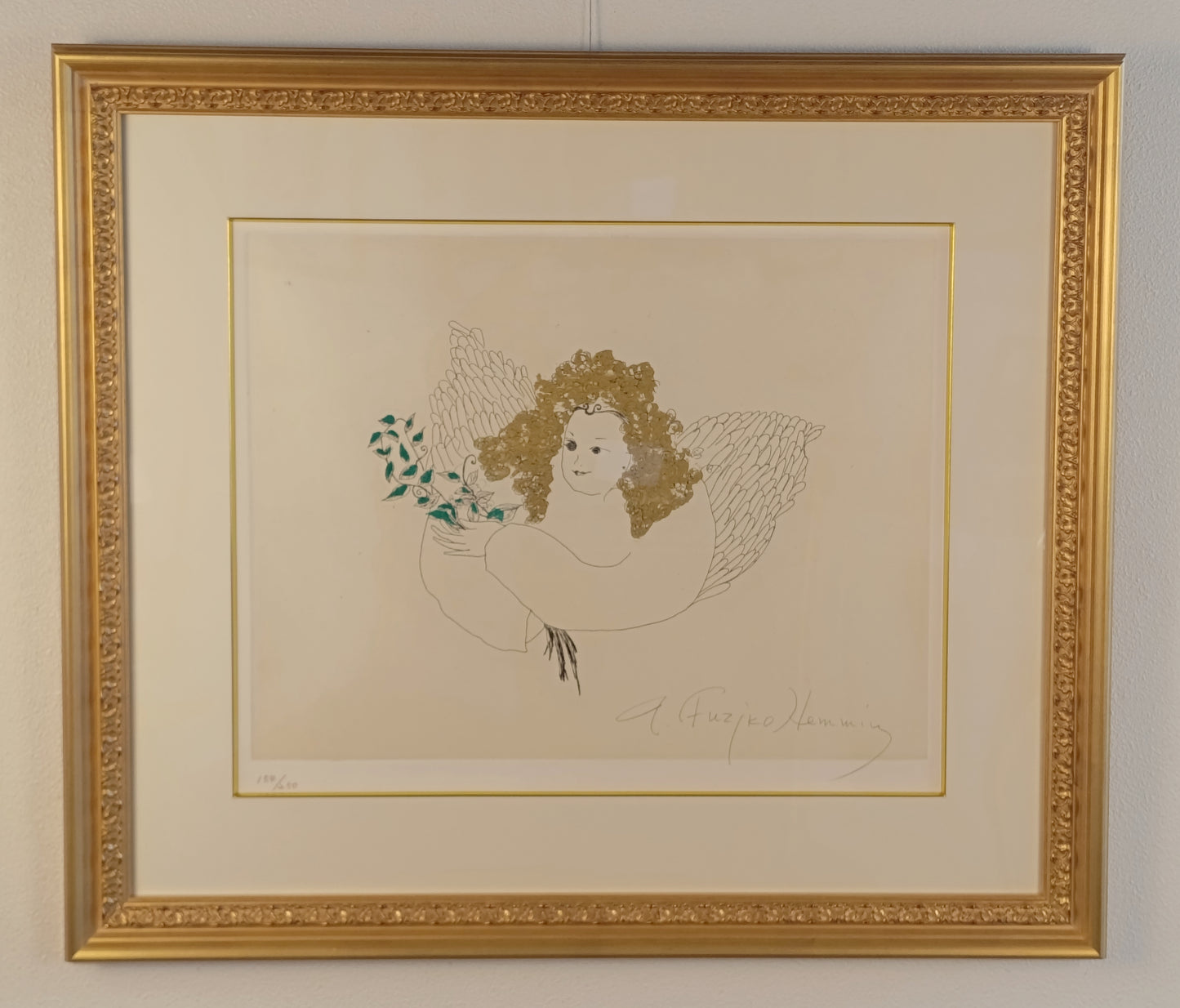 名画 フジコ・ヘミング 版画 天使