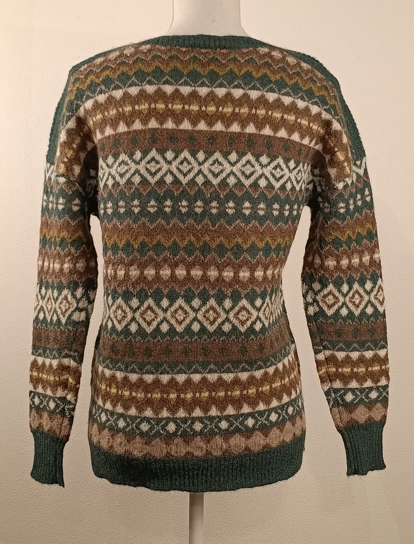 アルパカセーター ベビーアルパカ100% 総ジャカード グリーン YASW26001gr