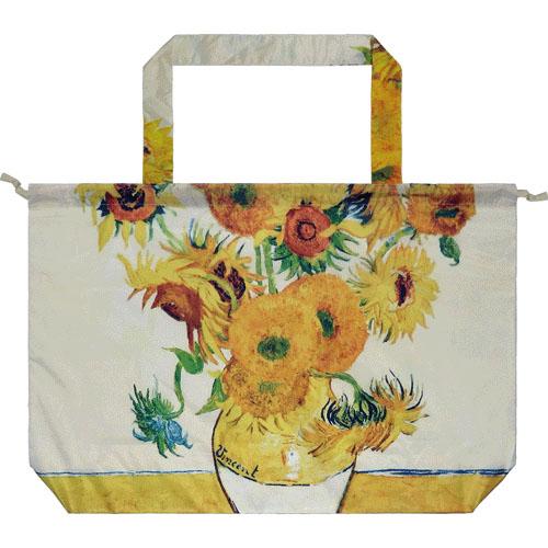 名画 エコバッグ&レインバッグカバー ゴッホ ひまわり