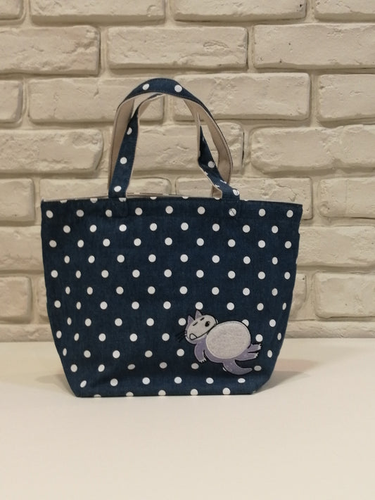 11ぴきのねこ リバーシブルランチトートバッグ 水玉