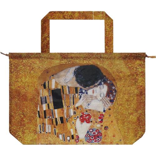 名画 エコバッグ&レインバッグカバー クリムト 接吻 キス Kiss