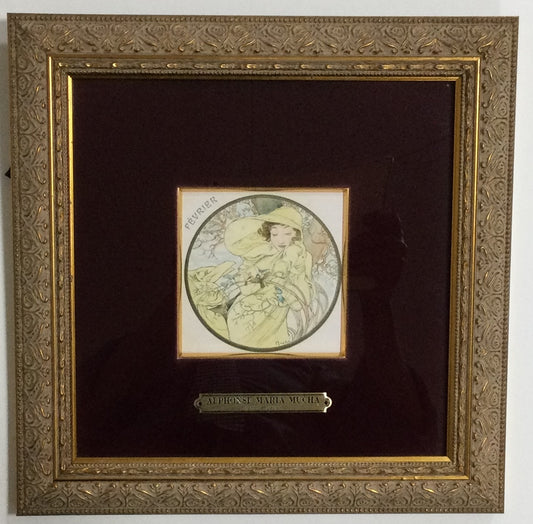 ミュシャ 絵画 2月 リトグラフ 版画 1900年制作