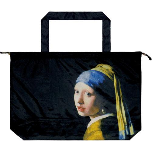 名画 エコバッグ&レインバッグカバー フェルメール 青いターバンの少女(真珠の耳飾りの少女)