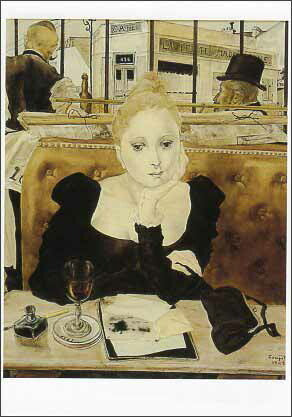 名画 ポストカード 藤田嗣治 レオナール・フジタ カフェ