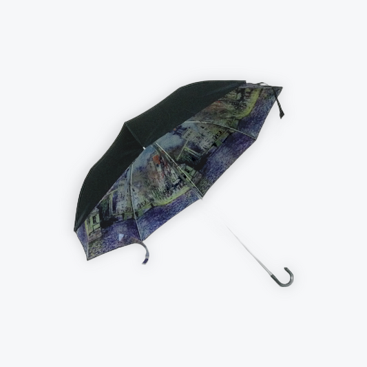 名画 晴雨兼用 折りたたみ傘 モネ 水辺の教会