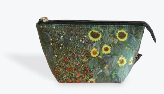 名画 化粧ポーチ クリムト Garden with Sunflowers