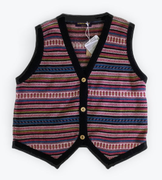 アルパカベスト マルチカラー柄