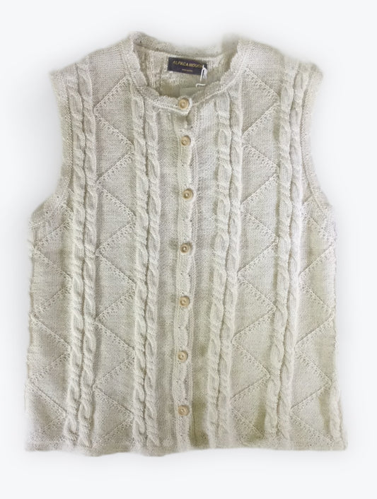 アルパカベスト 無地 白