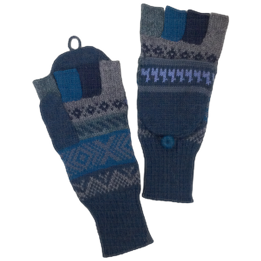 アルパカ手袋*指出し・ミトンカバー付き 青 GU APX370B