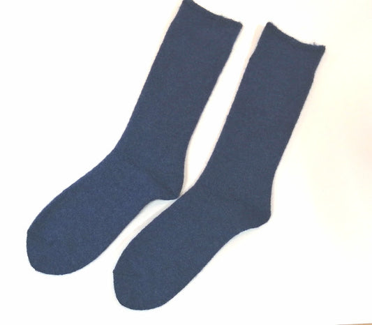 アルパカ靴下 ベビーアルパカ使用 ネイビー SKM-207-LG-NV