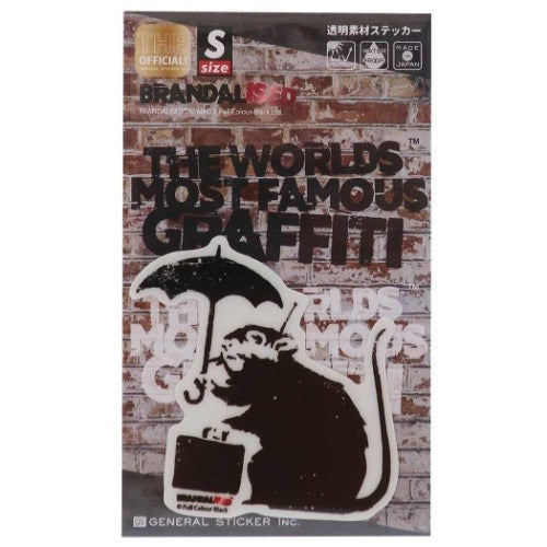名画 バンクシー Banksy ダイカットクリアステッカー Umbrella Rat