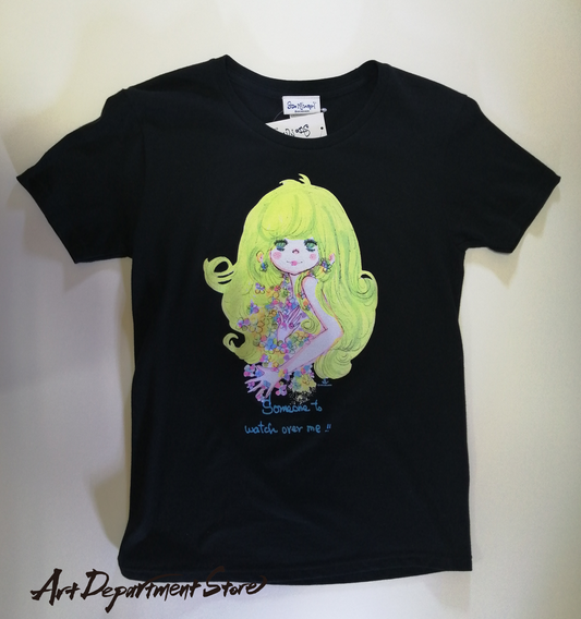 水森亜土 Tシャツ サムワン BK/WH 2色