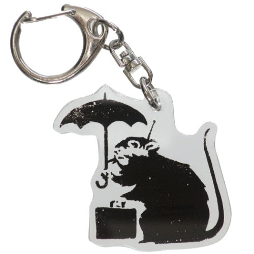 名画 バンクシー Banksy アクリルキーホルダー Umbrella Rat